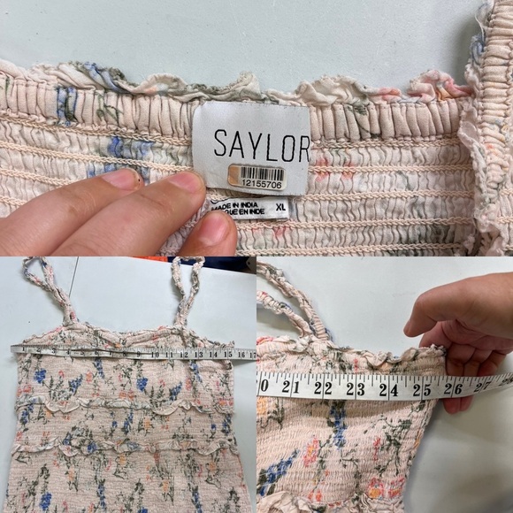 Saylor Althea Floral Smocked Midi Dress Cream - Picture 8 of 14